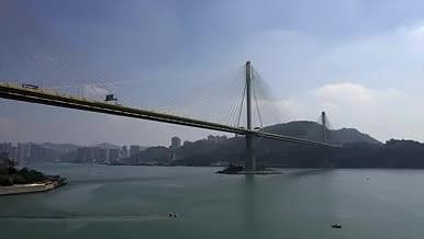 香港全景屯门汀九桥大气航拍视频视频的预览图